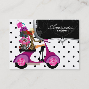 Carte De Visite Sac À Main Scooter Fille Mode Points