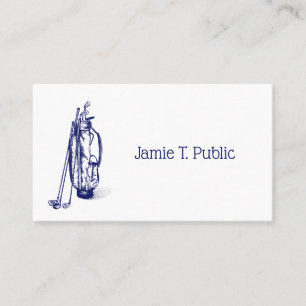 Carte De Visite Sac de golf clubs de golf bleu