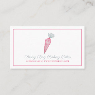 Carte De Visite Sac de pâtisserie à aquarelle Boulangerie