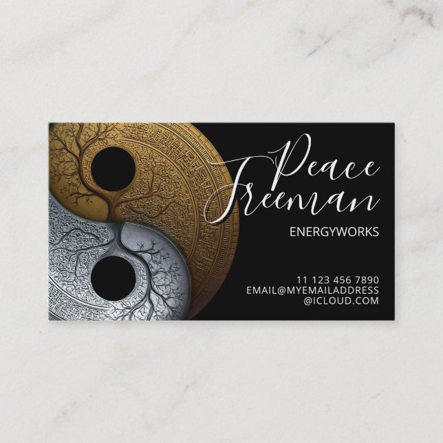 Carte De Visite Sacré Équilibre | Symbole Yin Yang (Devant)