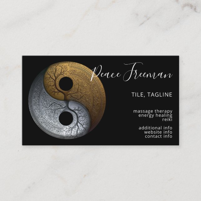 Carte De Visite Sacré Équilibre | Symbole Yin Yang (Devant)