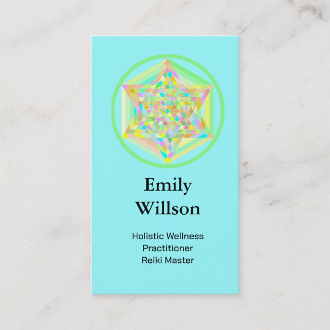 Carte De Visite Sacred Geometric Star Wellness Holographic  (Devant)