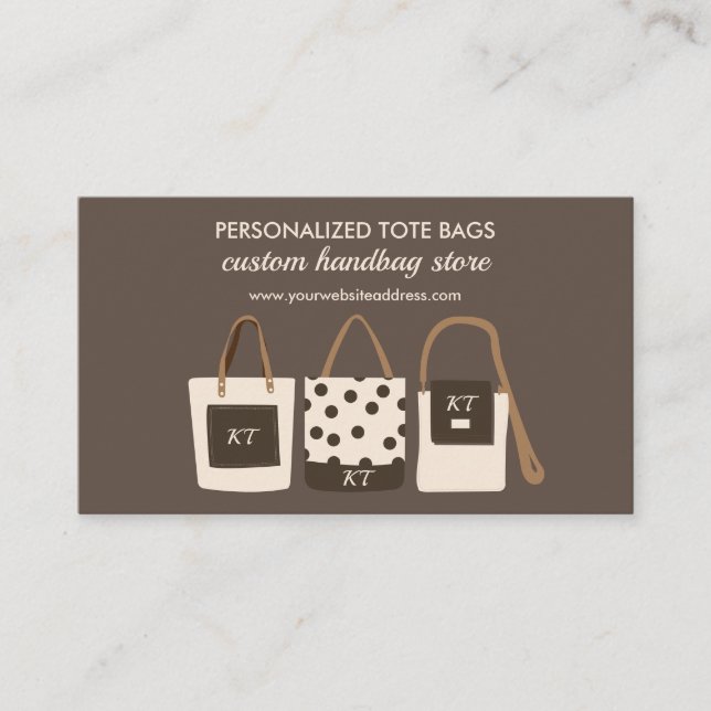 Carte De Visite Sacs Accessoires de Mode de Créateur Marron (Devant)