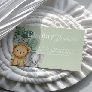 Carte De Visite Safari Animal Baby shower Display douche