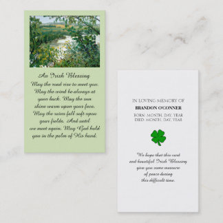 Carte De Visite Safely Home Memorial Irish Blessing Prayer Card
