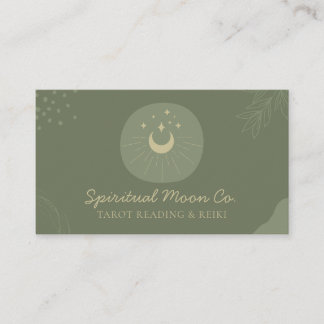 Carte De Visite Sage Gold Moon Stars Spirituel Reiki