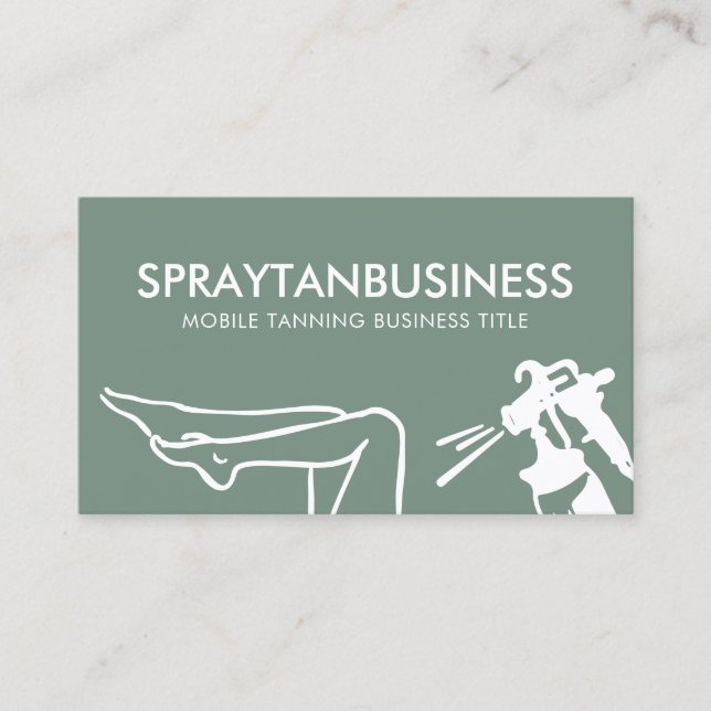 Carte De Visite Sage Green Corps moderne Tan Spray (Devant)