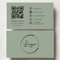 Sage Green Professional Logo de la société Code QR