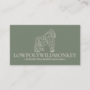 Carte De Visite Sage Vert Animal Gorilla Singe Lowpoly