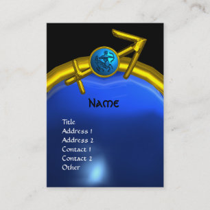 Carte De Visite SAGITTARIUS MONOGRAM saphir bleu noir jaune