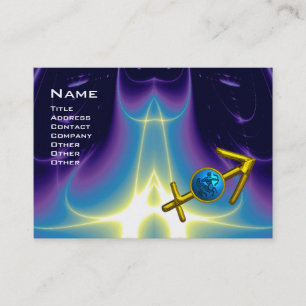 Carte De Visite SAGITTARIUS - violet bleu rose violet
