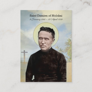 Carte De Visite Saint Damien du prêtre de Molokai Hawaii
