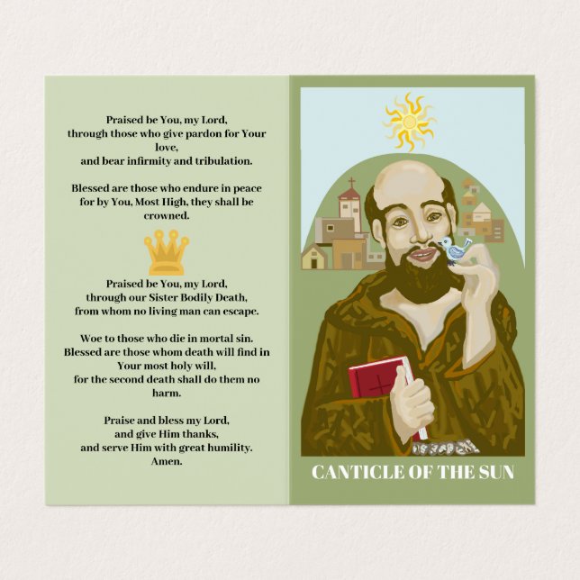 Carte De Visite Saint François Cantique du Soleil (Extérieur déplié)