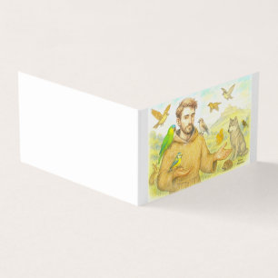 Carte De Visite Saint François - le sermon aux oiseaux et aux anim
