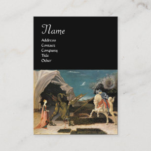 Carte De Visite SAINT GEORGE ET LE DRAGON, marron, bleu noir