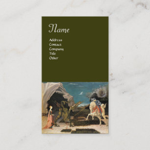 Carte De Visite SAINT GEORGE ET LE DRAGON, marron, bleu vert