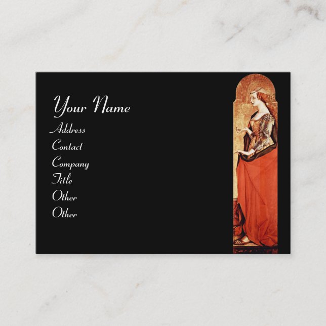 Carte De Visite SAINT MARY MAGDALENE, Or, Rouge, Noir (Devant)