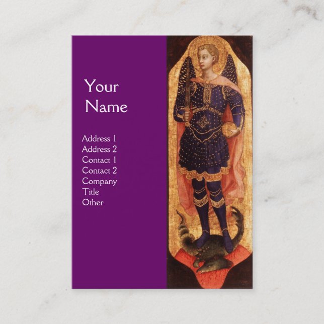 Carte De Visite SAINT MICHAEL ARCHANGE AVEC MONOGRAMME DU DRAGON o (Devant)