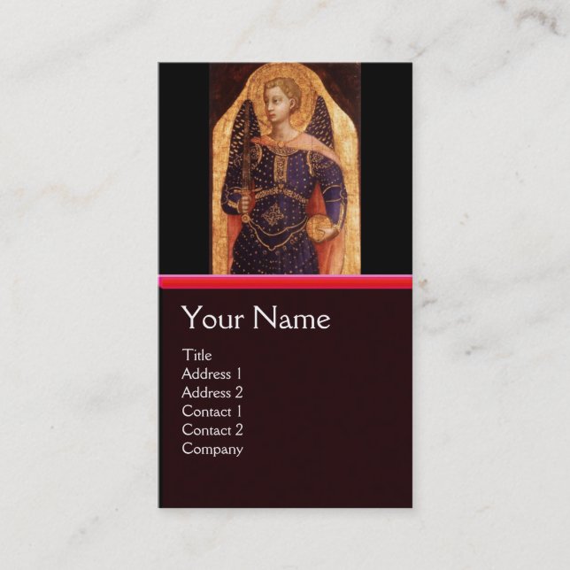 CARTE DE VISITE SAINT MICHAEL L'ARCHANGEL AVEC DRAGON (Devant)