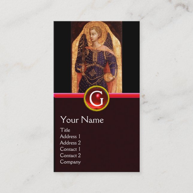 CARTE DE VISITE SAINT MICHAEL L'ARCHANGEL AVEC LE MONOGRAMME DRAGO (Devant)