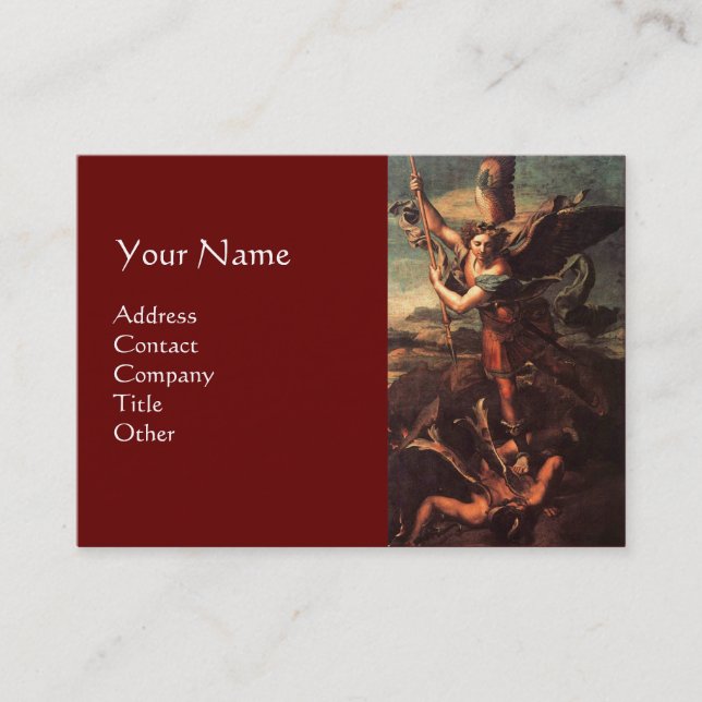 Carte De Visite SAINT MICHAEL VANGUISHING SATAN, brun (Devant)