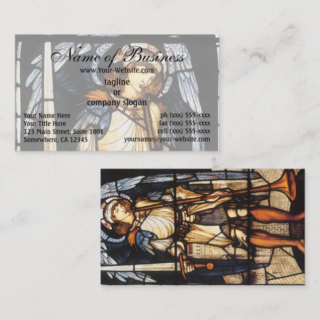 Carte De Visite Saint Michael (vitrail) par Burne Jones (Devant / Derrière)