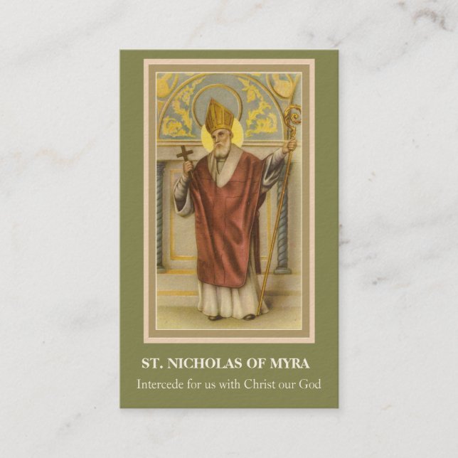CARTE DE VISITE SAINT-NICOLAS DE PRIÈRE DE MYRA (Devant)