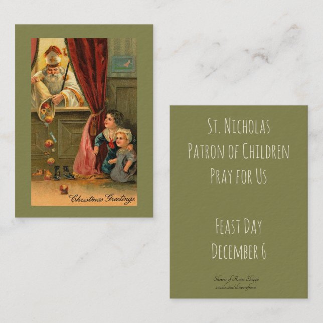 Carte De Visite Saint-Nicolas d'évêque Holy Cards de Myra (Devant / Derrière)