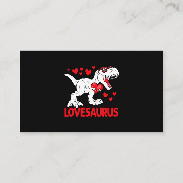 Carte De Visite Saint Valentin Lovesaurus Dinosaur Trex Love Boys (Devant)