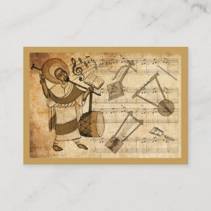 Carte De Visite Saint Yared et l'instrument de musique éthiopien