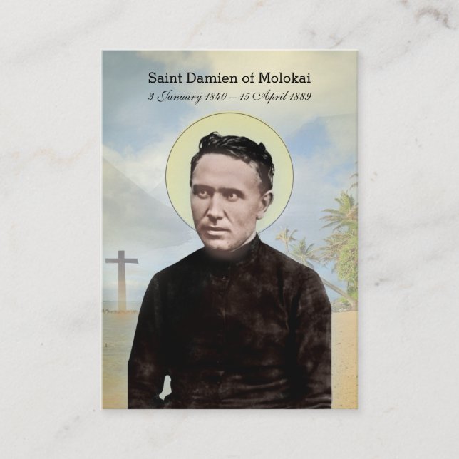 Carte De Visite Sainte-Damien de Molokai Hawaii (Devant)