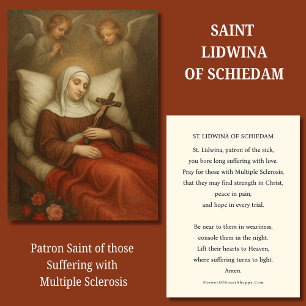 Carte De Visite Sainte Lidwina de Schiedam Prière Sclérose en plaq