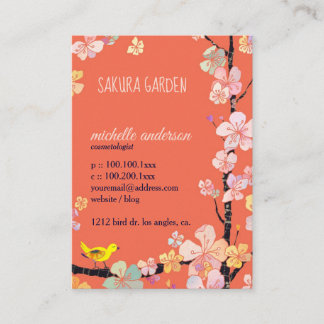 Carte De Visite Sakura Bird Cosmetologist
