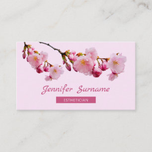 Carte De Visite Sakura Fleur de Cerisier Rose Esthéticienne Soins 