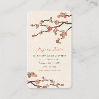 Carte De Visite Sakura rose Oriental Zen Fleurs de cerises chinois