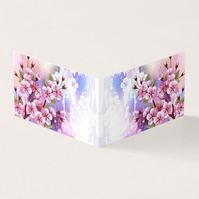 Carte De Visite Sakura rose sur la peinture Arrière - plan (Extérieur)