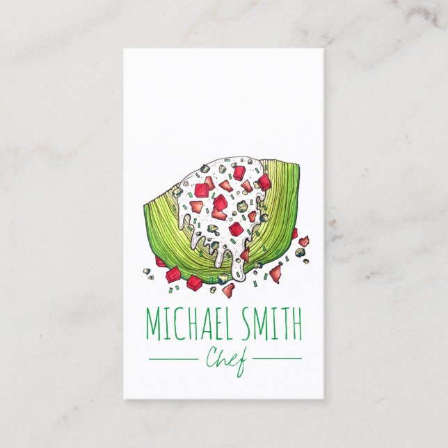 Carte De Visite Salade de salade de laitue Iceberg Chef cuisinier (Devant)