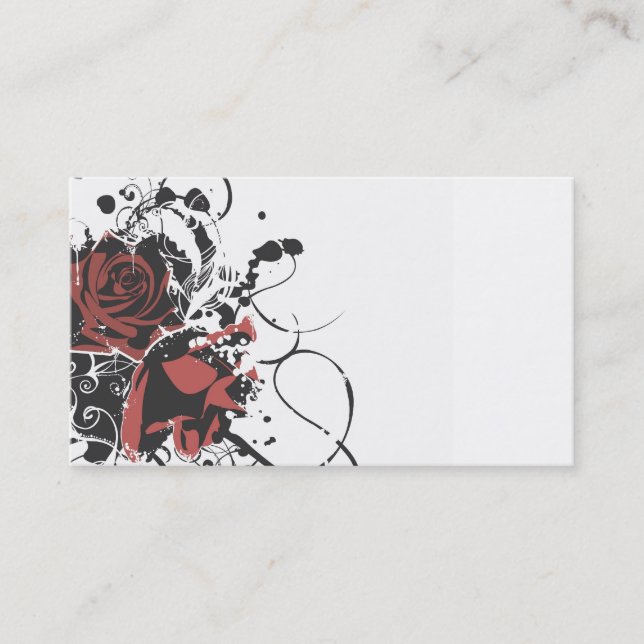 Carte de visite sale de roses (Devant)