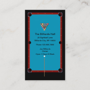 Carte De Visite Salle de billard et bar sportif