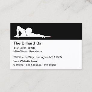 Carte De Visite Salle de billard Salon de cocktail moderne