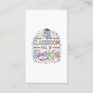 Carte De Visite Salle de classe licorne pleine de paillettes Merch