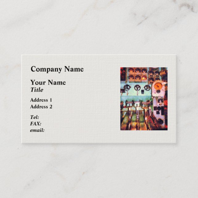 Carte De Visite Salle de contrôle électrique Steampunk (Devant)