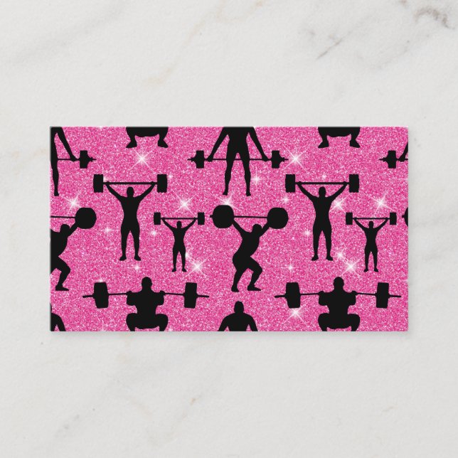 Carte De Visite Salle De Fitness Sport Parties scintillant Rose (Devant)