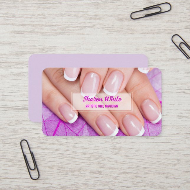 Carte De Visite Salon à ongles (Devant/Arrière en situation)