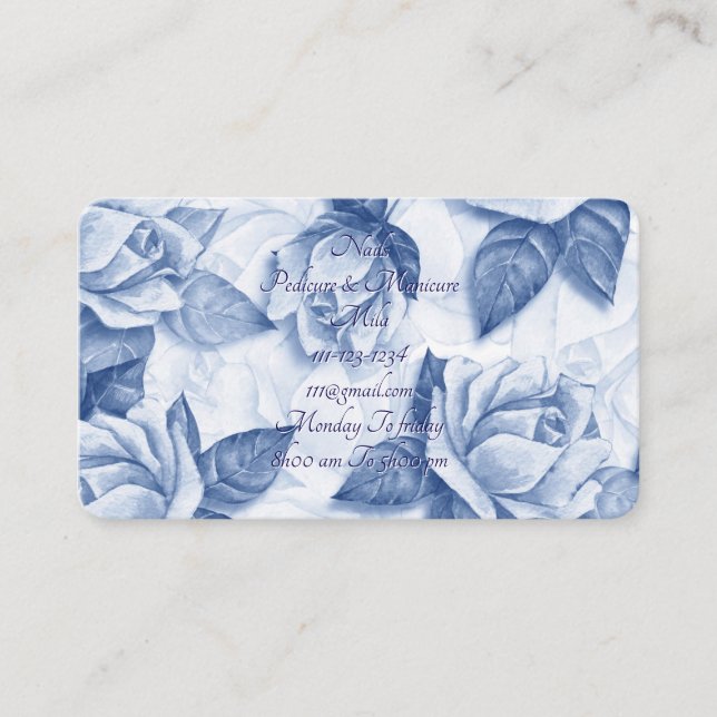 Carte De Visite salon à ongles fleuris (Devant)