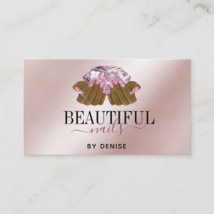 Carte De Visite Salon à ongles violets PINK technicienne à ongles