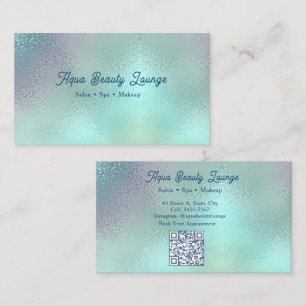 Carte De Visite Salon Aqua Argent personnalisé   Spa de beauté