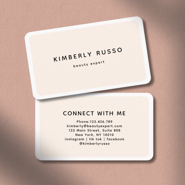 Carte De Visite Salon Beige Tendance Moderne (Modern Trendy Salon Beige Business Card)