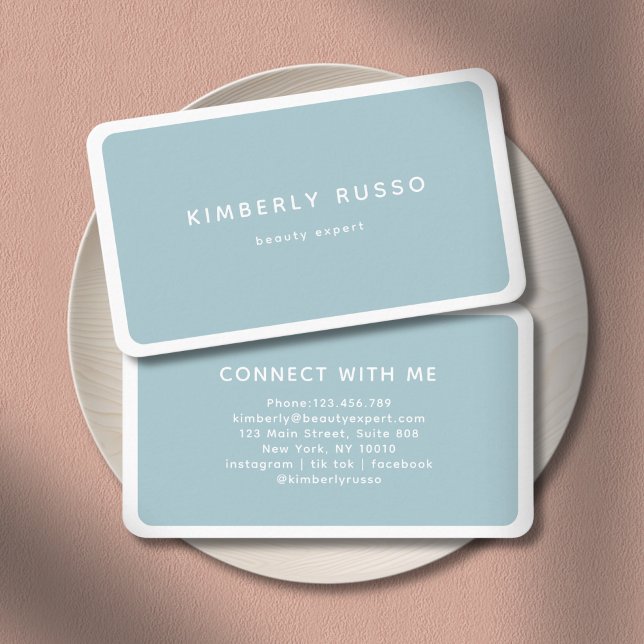 Carte De Visite Salon Bleu Moderne et Branché (Modern Trendy Salon Blue Business Card)