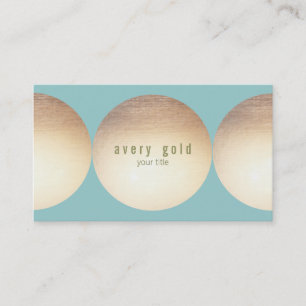 Carte De Visite Salon bleu turquoise moderne Gold Circles